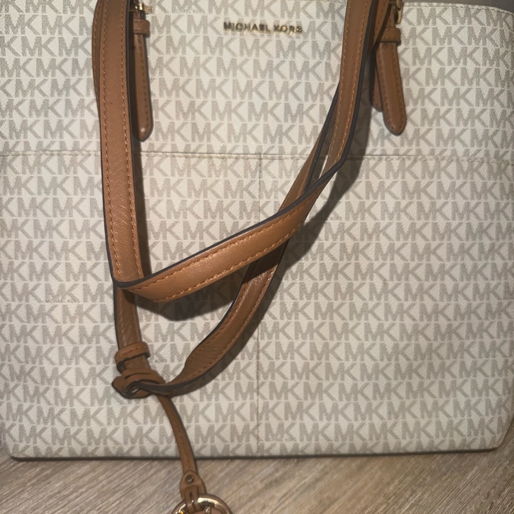 Michael Kors White and Tan Women's Bag